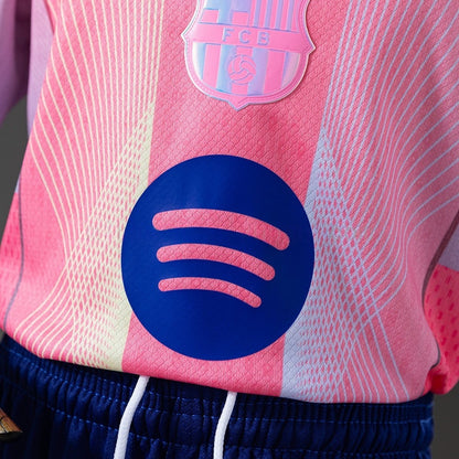 Kids Barcelona Jersey 25/26 Pink Special Football Kit