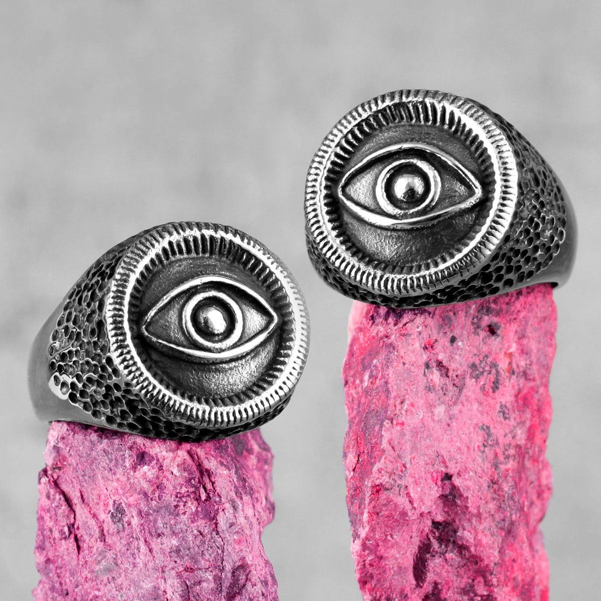 Biker Statement Ring – Egyptian Eye of Horus Masonic 316L Stainless Steel Punk