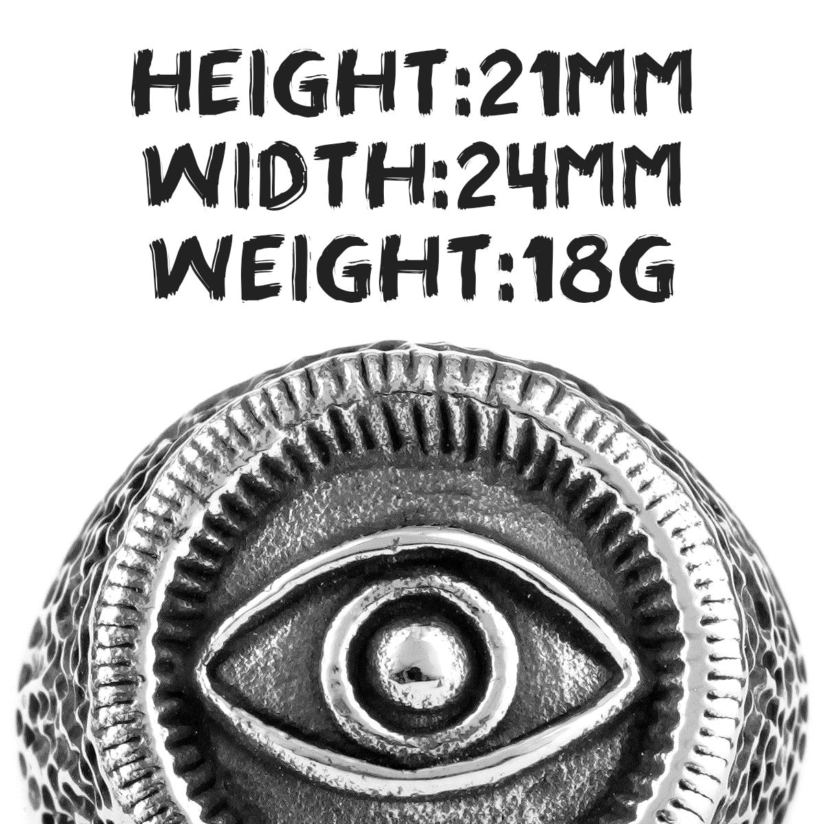 Biker Statement Ring – Egyptian Eye of Horus Masonic 316L Stainless Steel Punk