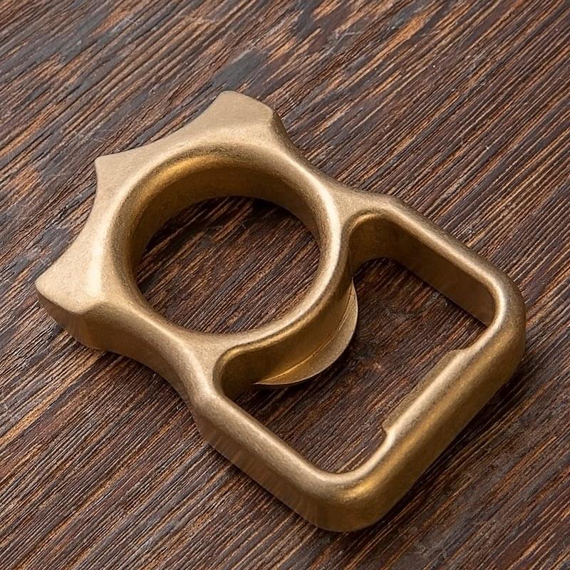 Brass Bottle Opener Knuckles – H-59 Compact Ring with Stonewash 12mm EDC