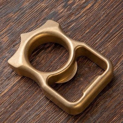 Brass Bottle Opener Knuckles – H-59 Compact Ring with Stonewash 12mm EDC