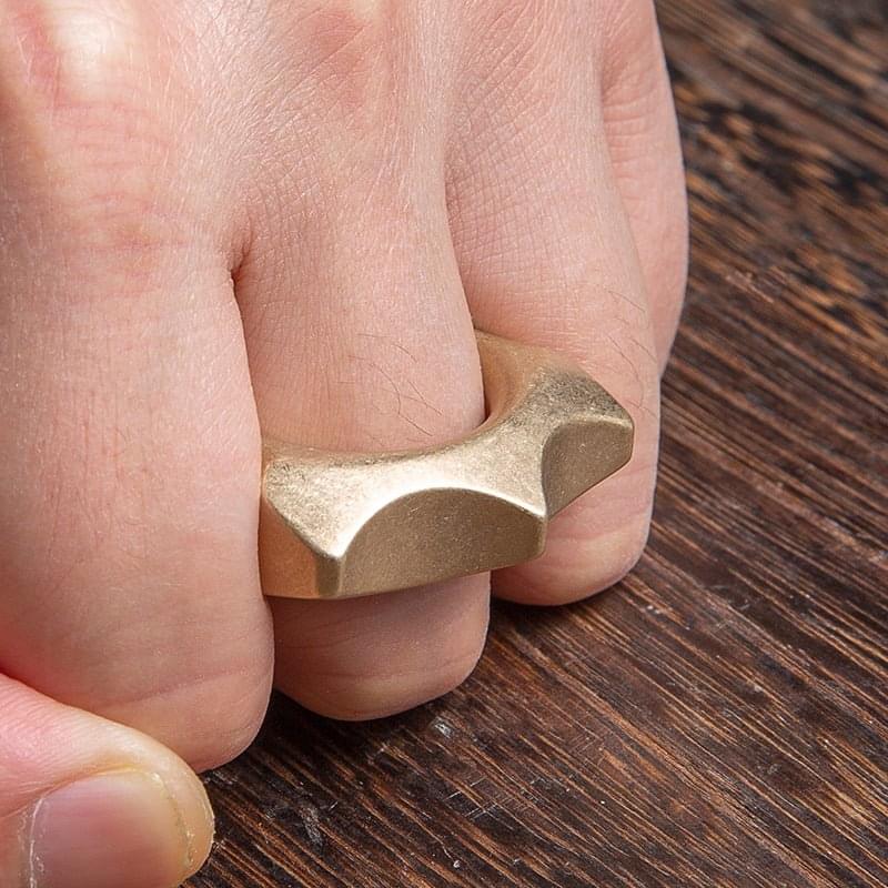 Brass Bottle Opener Knuckles – H-59 Compact Ring with Stonewash 12mm EDC