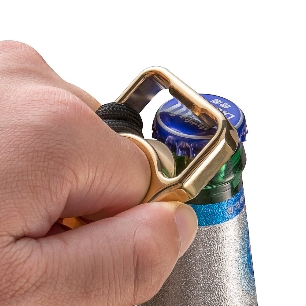 Brass Bottle Opener Knuckles – Ring with Single Finger Duster Self Defense with Tactical