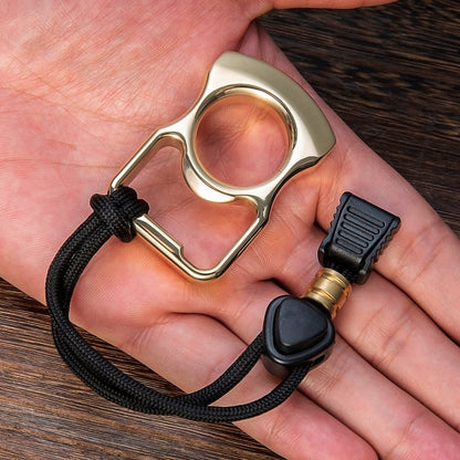 Brass Bottle Opener Knuckles – Ring with Single Finger Duster Self Defense with Tactical