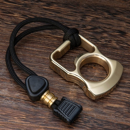 Brass Bottle Opener Knuckles – Ring with Single Finger Duster Self Defense with Tactical