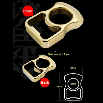 Brass Bottle Opener Knuckles – Ring with Single Finger Duster Self Defense with Tactical