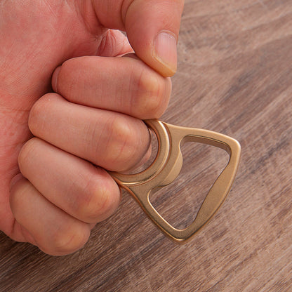 Brass Bottle Opener Knuckles – Self Defense with Thor Ring Stonewash Single Finger EDC