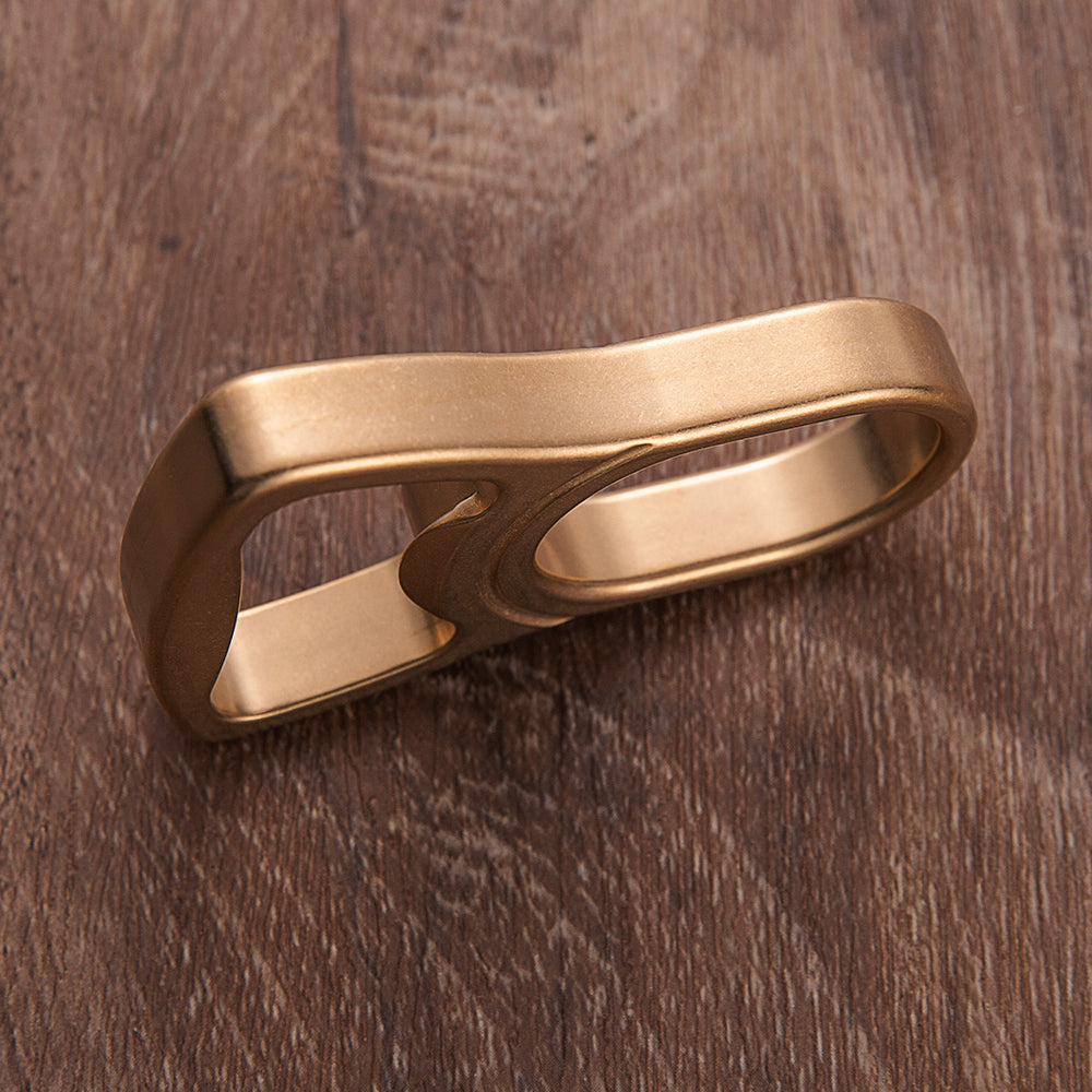 Brass Bottle Opener Knuckles – Self Defense with Thor Ring Stonewash Single Finger EDC