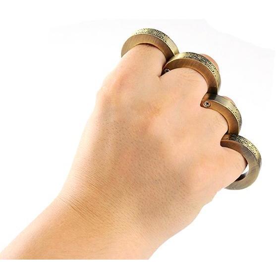 Brass Folding Knuckles – Ring with Transformable Self Defense Jewelry
