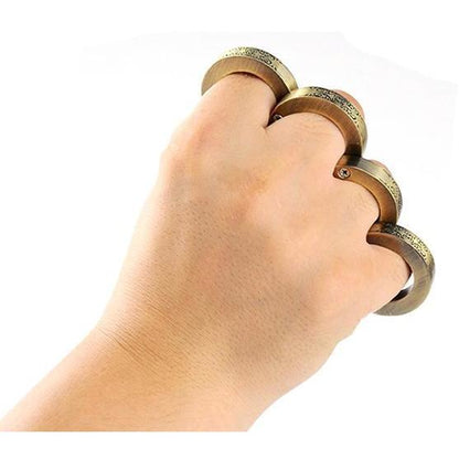 Brass Folding Knuckles – Ring with Transformable Self Defense Jewelry