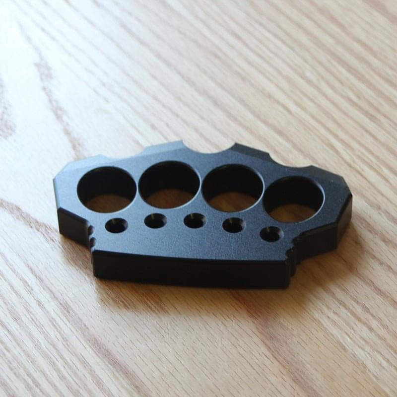 Brass Four Finger Knuckles – Aerospace Aluminum Alloy Ultra-Thick 15mm with Black Oxide