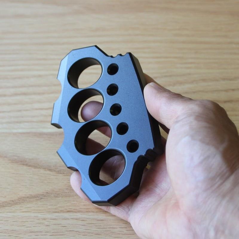 Brass Four Finger Knuckles – Aerospace Aluminum Alloy Ultra-Thick 15mm with Black Oxide