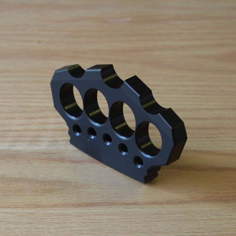 Brass Four Finger Knuckles – Aerospace Aluminum Alloy Ultra-Thick 15mm with Black Oxide