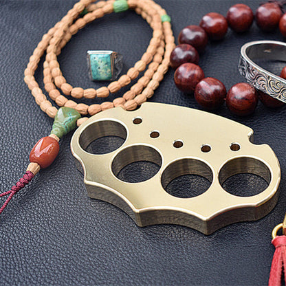Brass Four Finger Weight – CNC Engraved 4-Finger Heavy Duty EDC Collectible 440g