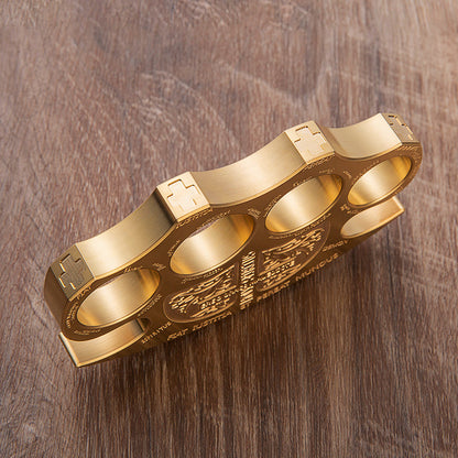 Brass Four Finger Knuckles – Constantine Holy Spiritus Design Heavy Duty
