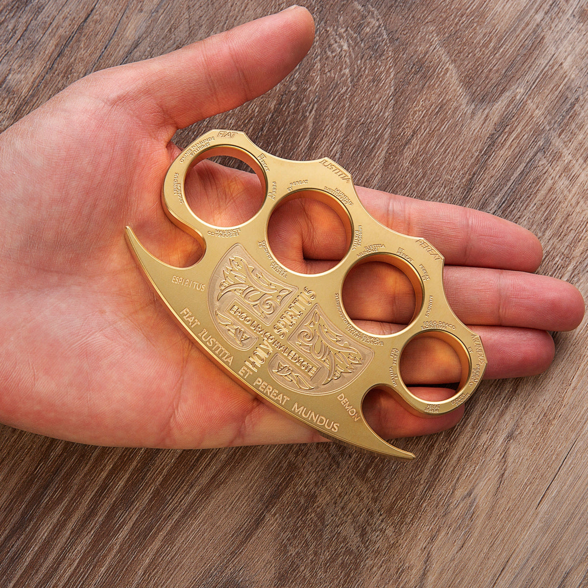 Brass Four Finger Knuckles – Constantine Holy Spiritus Design Heavy Duty