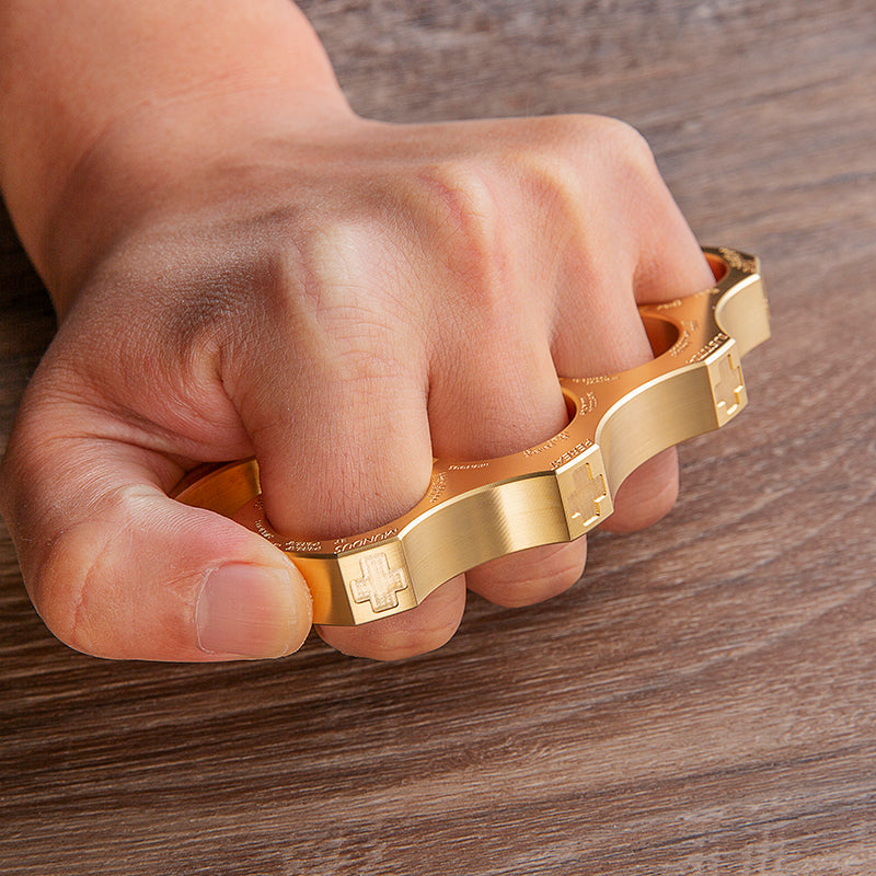 Brass Four Finger Knuckles – Constantine Holy Spiritus Design Heavy Duty
