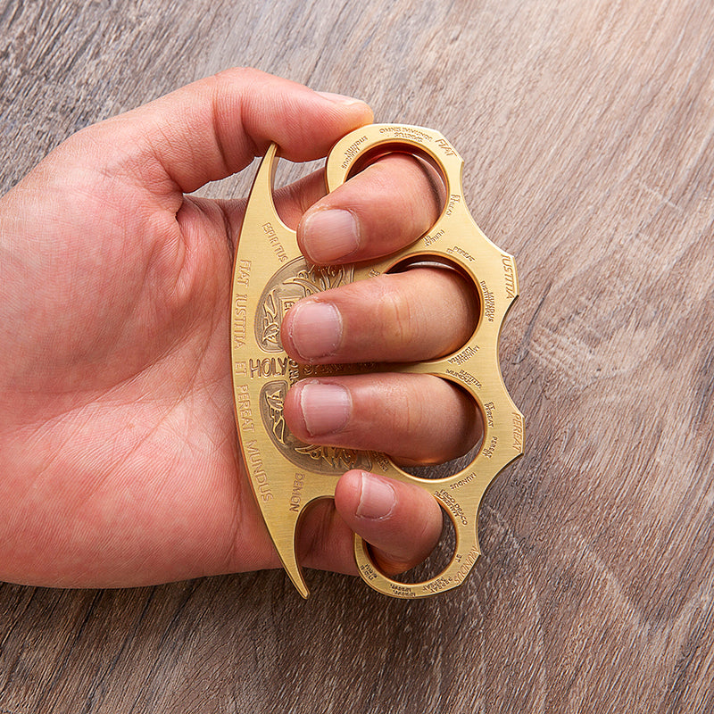 Brass Four Finger Knuckles – Constantine Holy Spiritus Design Heavy Duty