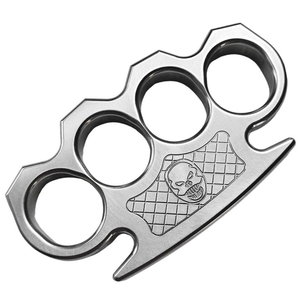 Brass Four Finger Knuckles – Duster with Punisher Skull 15mm Ultra Thick CNC EDC