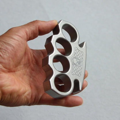 Brass Four Finger Knuckles – Duster with Punisher Skull 15mm Ultra Thick CNC EDC