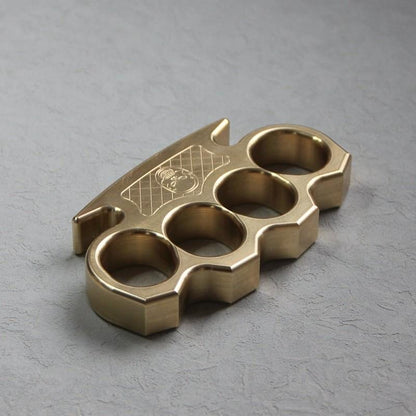 Brass Four Finger Knuckles – Duster with Punisher Skull 15mm Ultra Thick CNC EDC