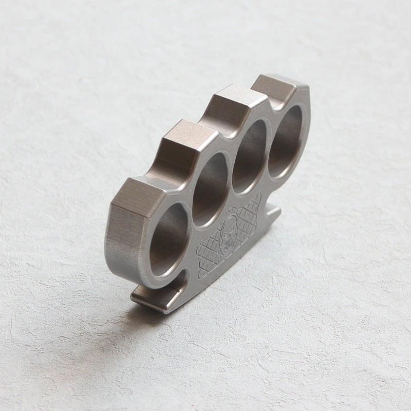 Brass Four Finger Knuckles – Duster with Punisher Skull 15mm Ultra Thick CNC EDC