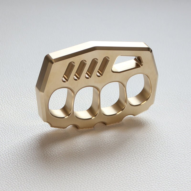 Brass Four Finger Knuckles – Dusters with Peace Maker 16mm Ultra Thick 520g CNC EDC