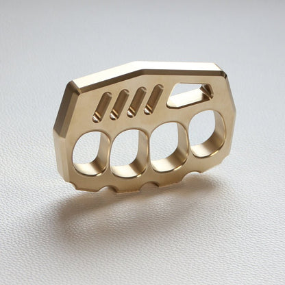 Brass Four Finger Knuckles – Dusters with Peace Maker 16mm Ultra Thick 520g CNC EDC
