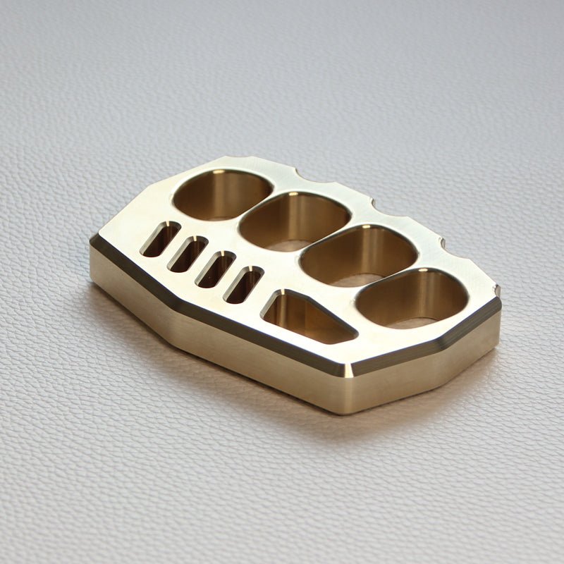 Brass Four Finger Knuckles – Dusters with Peace Maker 16mm Ultra Thick 520g CNC EDC