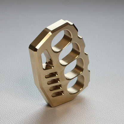 Brass Four Finger Knuckles – Dusters with Peace Maker 16mm Ultra Thick 520g CNC EDC