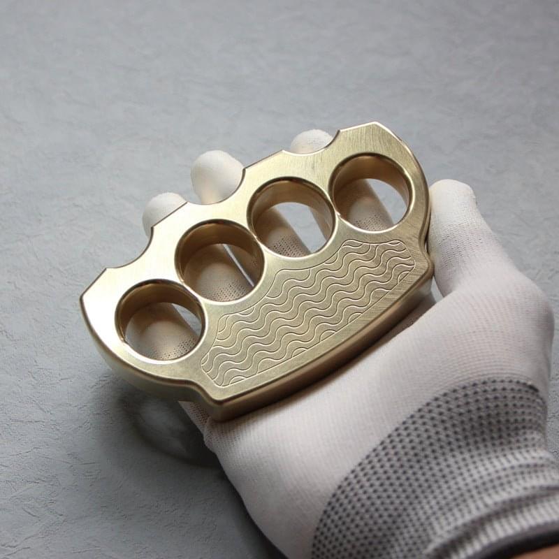 Brass Four Finger Knuckles – H59 with Duster Self Defense with Anti-Slip Tactical 640g
