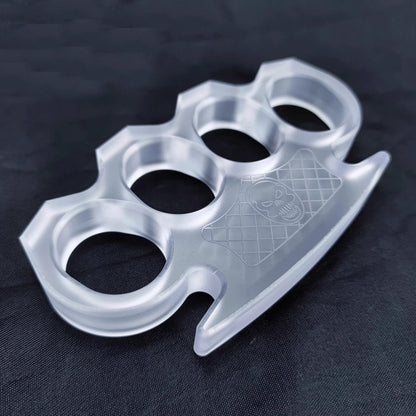 Brass Four Finger Knuckles – PVC Plastic Ultra-Thick 14mm with Clear Non-Metal 55g