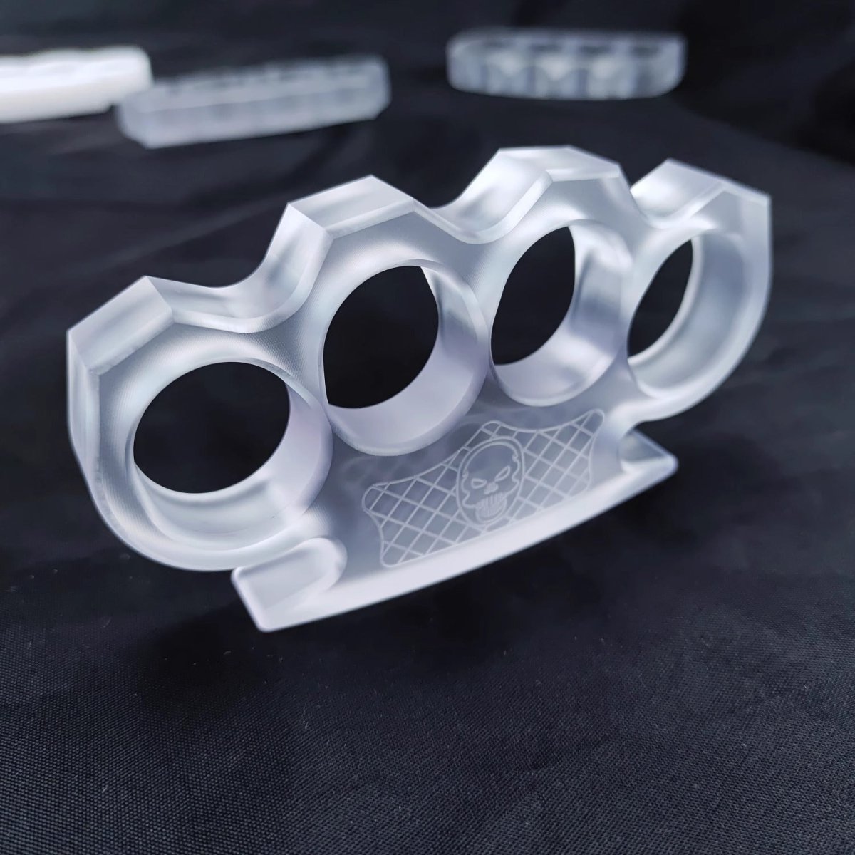 Brass Four Finger Knuckles – PVC Plastic Ultra-Thick 14mm with Clear Non-Metal 55g