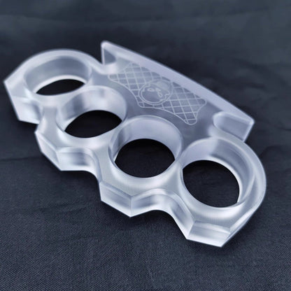 Brass Four Finger Knuckles – PVC Plastic Ultra-Thick 14mm with Clear Non-Metal 55g