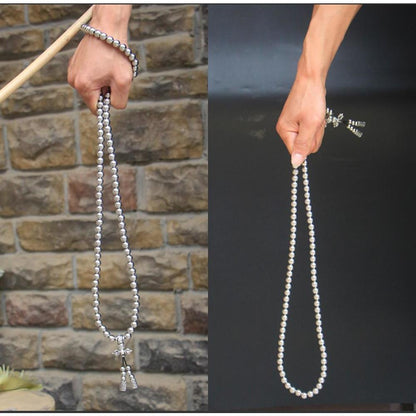 Brass Necklace – 108 Buddha Beads Mala with Multi-Function Self Defense Blessed