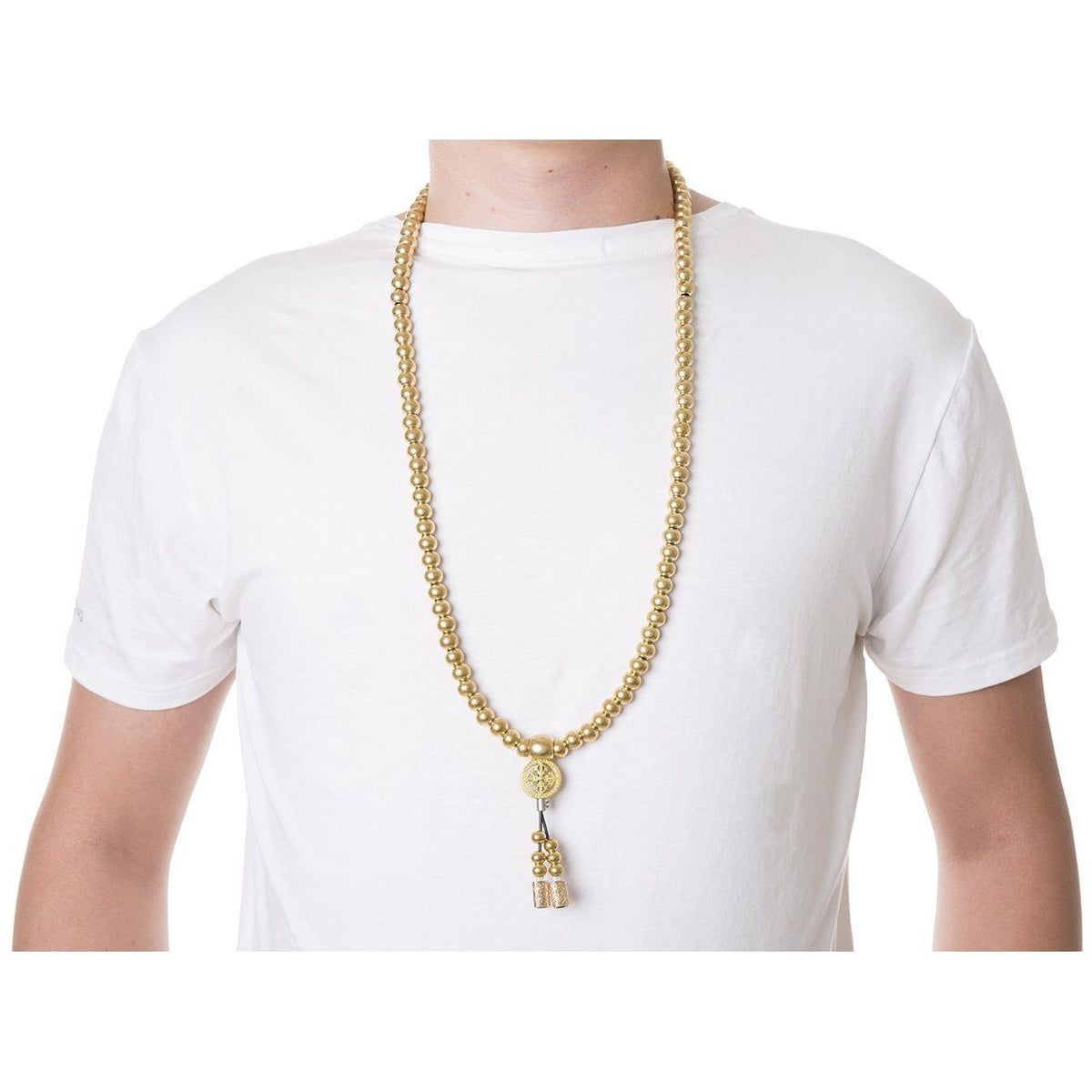 Brass Necklace – 108 Buddha Beads Mala with Multi-Function Self Defense Blessed