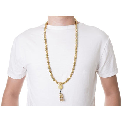 Brass Necklace – 108 Buddha Beads Mala with Multi-Function Self Defense Blessed