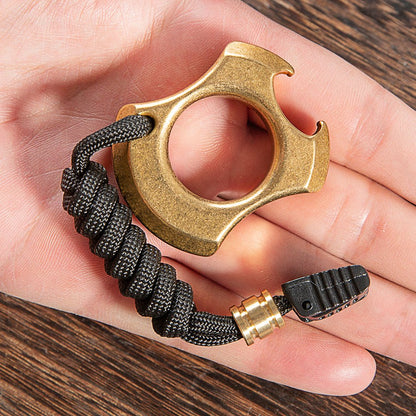 Brass Ring – H59 Single Finger with 15mm Thick Stonewash Wasteland Style Bottle Opener