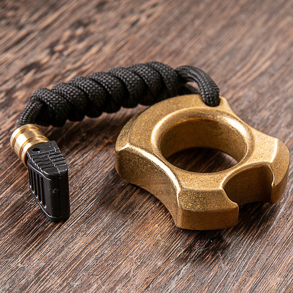 Brass Ring – H59 Single Finger with 15mm Thick Stonewash Wasteland Style Bottle Opener