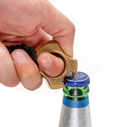 Brass Ring – H59 Single Finger with 15mm Thick Stonewash Wasteland Style Bottle Opener