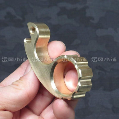 Brass Single Finger Knuckles – H-59 Snail Design Ultra-Thick 15mm with Polished 112g
