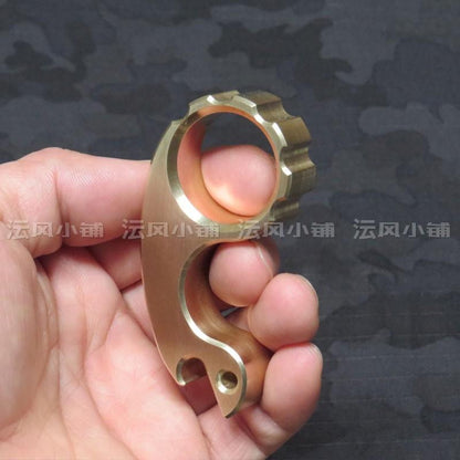 Brass Single Finger Knuckles – H-59 Snail Design Ultra-Thick 15mm with Polished 112g