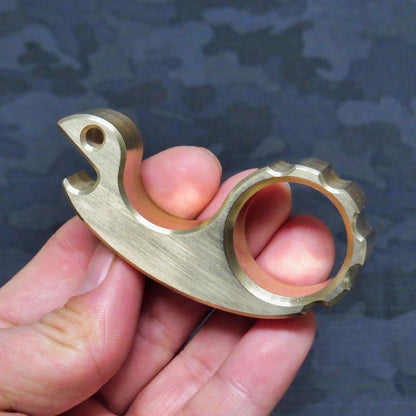 Brass Single Finger Knuckles – H-59 Snail Design Ultra-Thick 15mm with Polished 112g