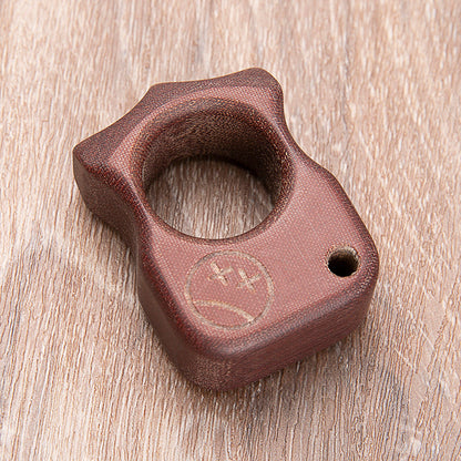 Brass Single Finger Knuckles – Micarta Ring with 21mm Ultra Thick Non-Metal Lightweight