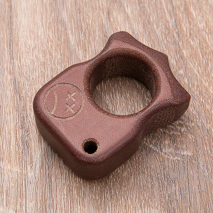 Brass Single Finger Knuckles – Micarta Ring with 21mm Ultra Thick Non-Metal Lightweight