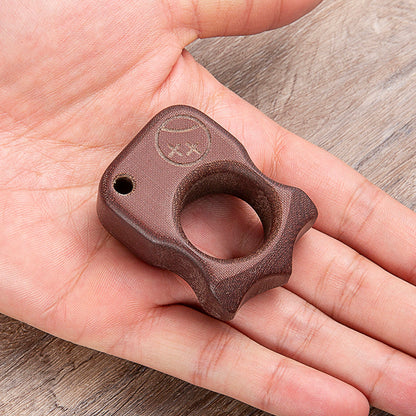 Brass Single Finger Knuckles – Micarta Ring with 21mm Ultra Thick Non-Metal Lightweight