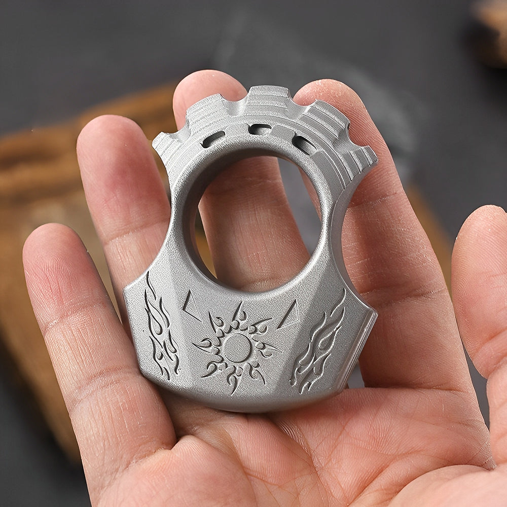 Brass Single Finger Knuckles – Zinc Alloy Apollo Sun God with Greek Mythology Engraved EDC