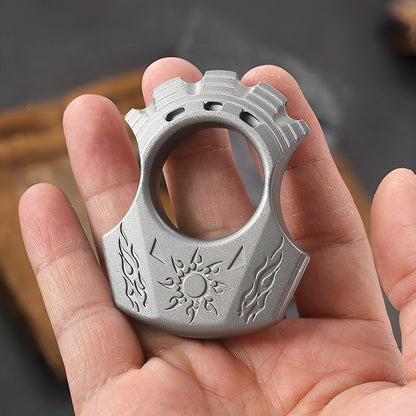 Brass Single Finger Knuckles – Zinc Alloy Apollo Sun God with Greek Mythology Engraved EDC