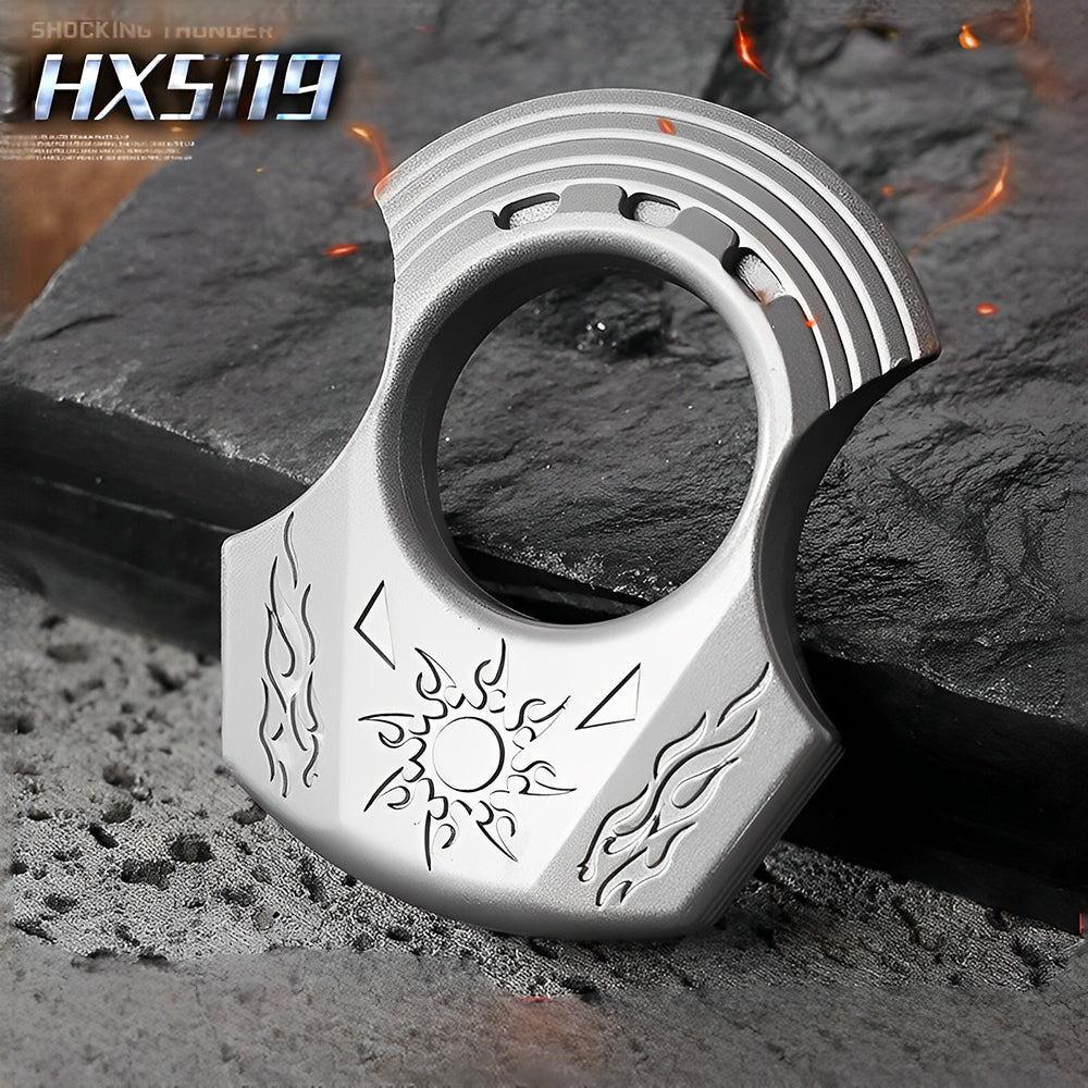 Brass Single Finger Knuckles – Zinc Alloy Apollo Sun God with Greek Mythology Engraved EDC