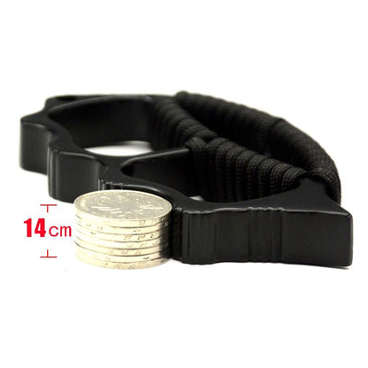 Brass Spiked Knuckles – Dusters with Full Size Zinc Alloy Side Spike 14mm Four Finger EDC